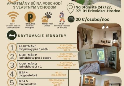 Ubytovňa Ubytovanie Stanište - Prievidza